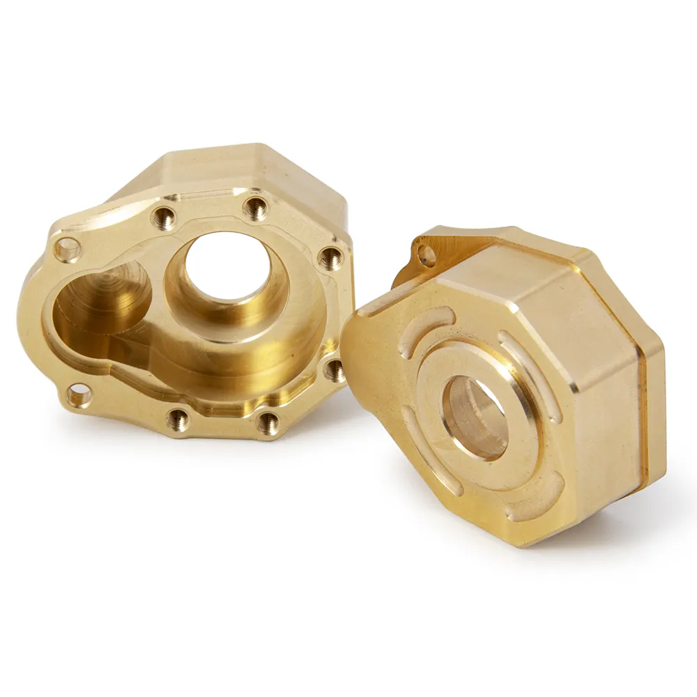 COOWOO Brass Portal Axle Housing Covers | 2pcs Steering Knuckle Weight Set | For TRX4 SCX10 RC Crawler