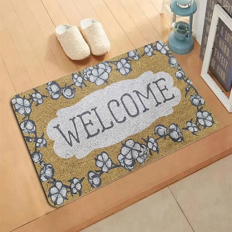 Tapis heureux bienvenue motif de motif de tapis entrée paillance