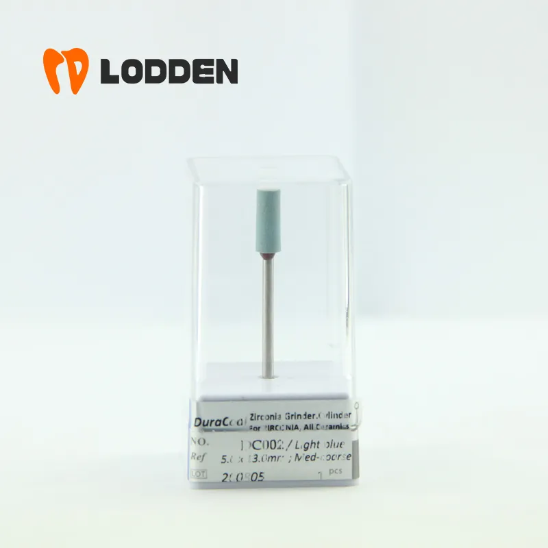 Lodden Dental Grilling Tools do cyrkonu DC002 Blue Medium Diamond Polishing Head Burs Porcelain Ceramic Stone