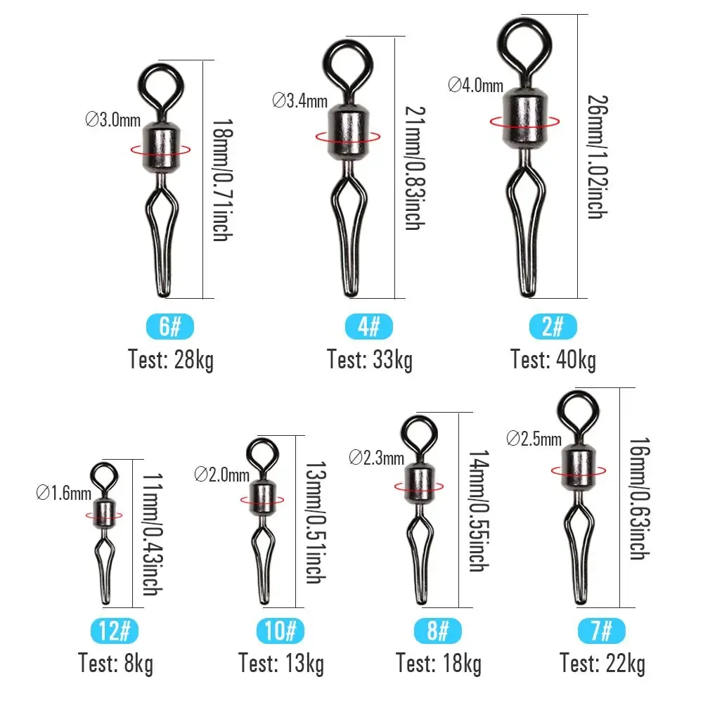 Fishing Barrel Swivel With Safety Snap,145/160pcs High