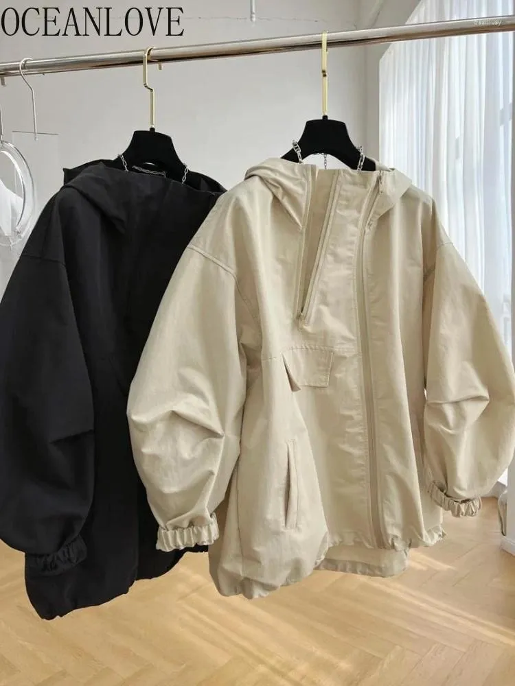 Vestes pour femmes Oceanlove mince pour les femmes au début de la mode coréenne de la mode coréenne solide asymétrique chaquetas mujer