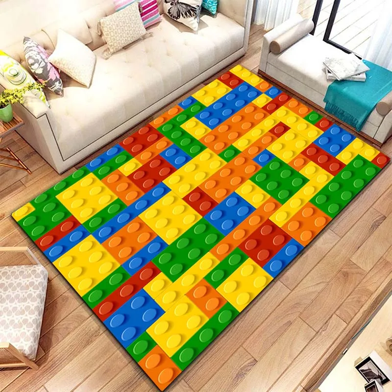 Large 3D Brick Pattern Area Rug: Non-Slip Floor Mat for Playroom ...