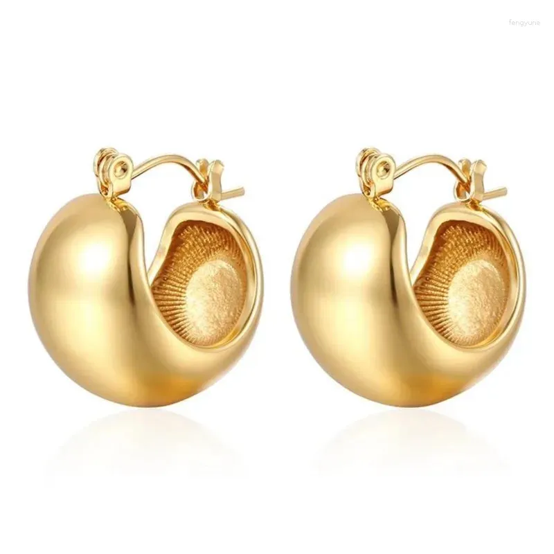 Dangle Earrings Round Ball Glossy Elegant Simple Noble Stainless Steel Women's Gift