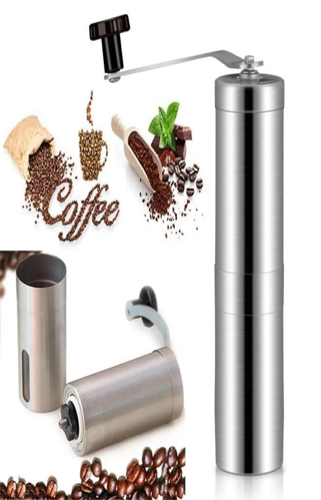 Manuell kaffekvarnböna konisk burrfabrik för fransk pressbar rostfritt stålpeppar Mills Kitchen Tools DHL WX914643794988