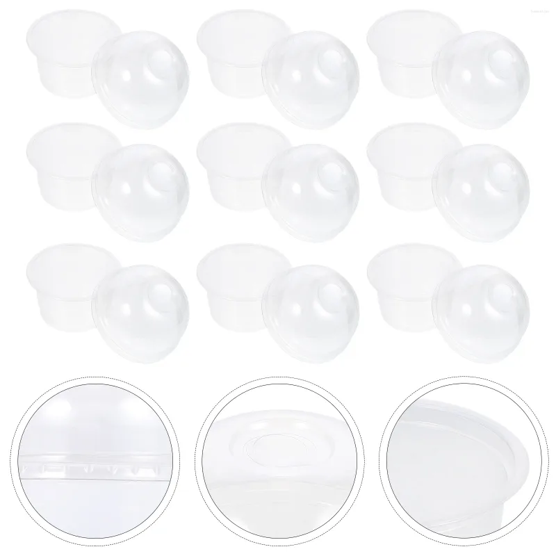 Tazas desechables pajitas 50 pcs recipientes de brillo labial Copa de postre de plástico de tazón pequeño