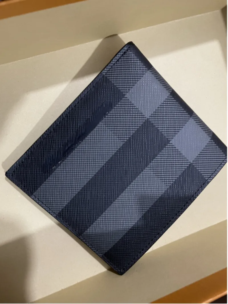Genuine Leather Short Wallets Mens Designer Credit Card Holders Purses And Handbags Male Billfold Luxury Brand Plaid Classic Pockets With Original Box 2694