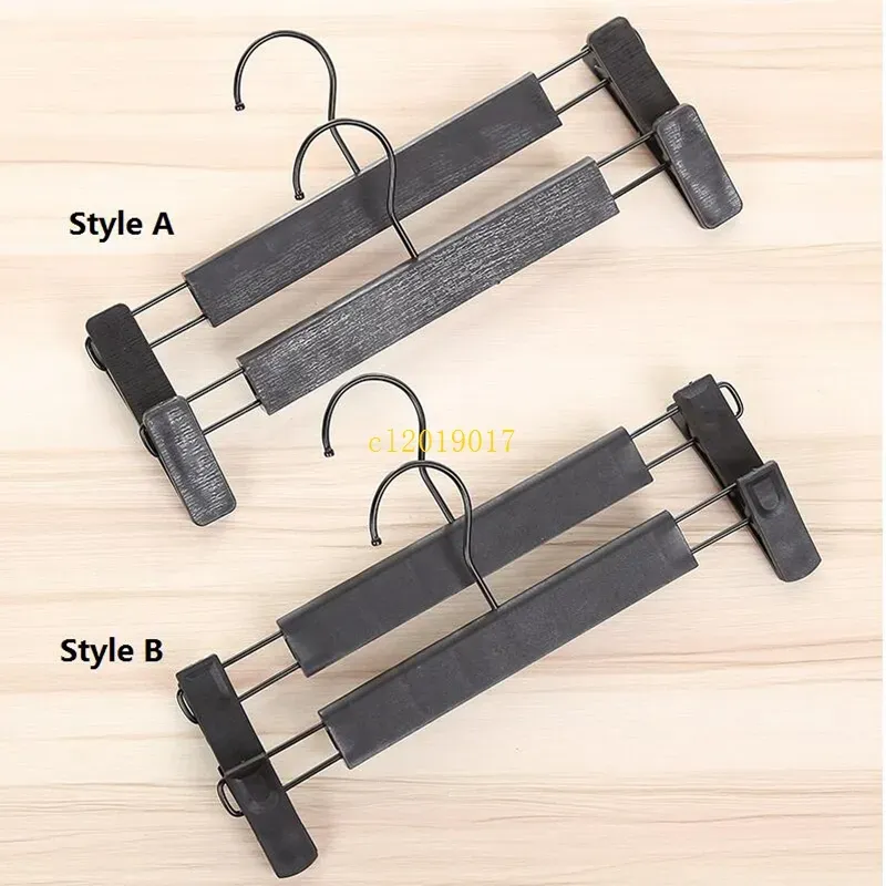 Plastic Black Hanger For Lingerie Underwear Anti skidding Clothing Pants Skirt Clip Hangers Rack ZZ