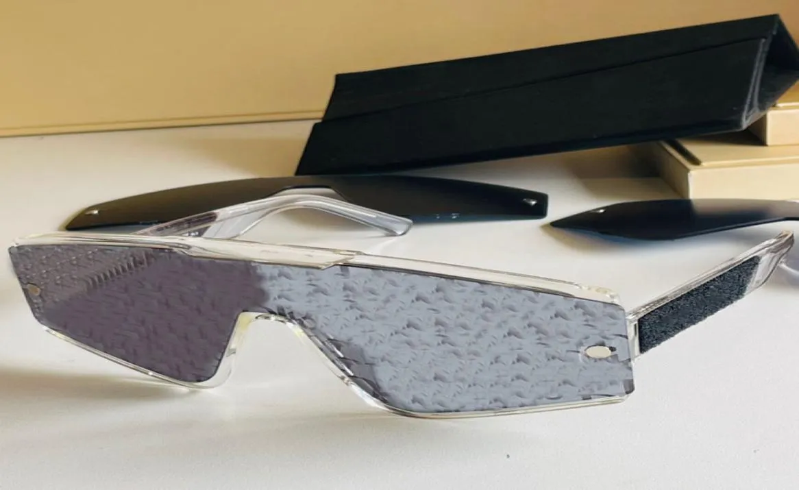 Kvinnors designer solglasögon xtrem fyrkantig onepiece avtagbar ersättningsbrevslins transparent svart ram mode klassisk strand5369076