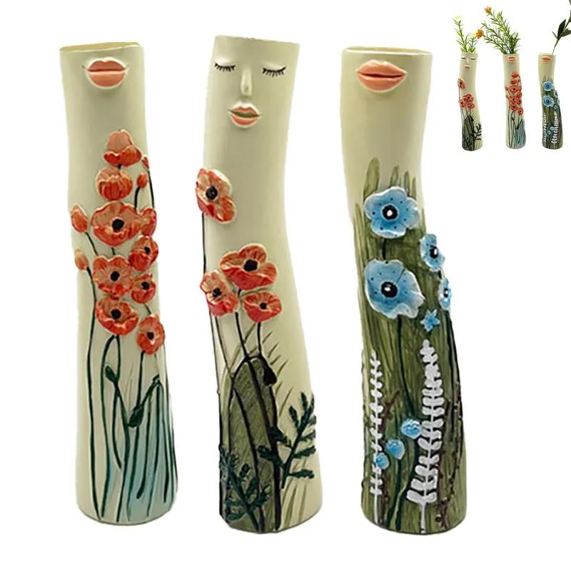 Family Flower Vazen Familie Bud Vazen Boho Flower Plant Holder Leuke meisjes Face Vase Familie Vase Ornament Romantic Decorative