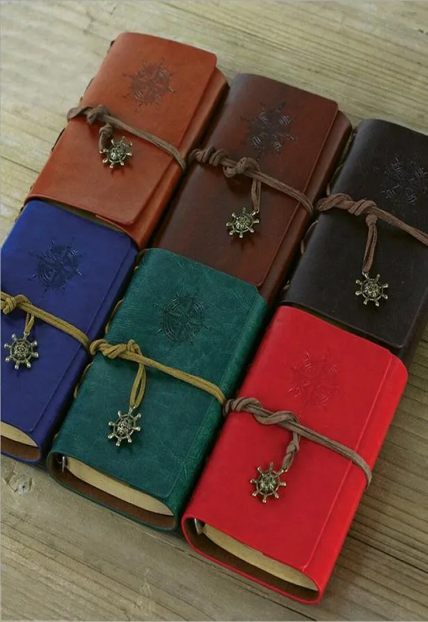 Selling 5 inch Vintage Pirate Notebook With Many Colors Spiral Diary Book Leather Agenda Stationery Office School Supplies TP6433809