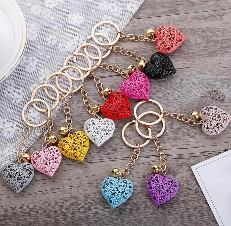 Hollow Heart Keychains Fashion Charm Cute Purse Bag Pendant Car Keyring Chain Ornaments Gift Whole8632292