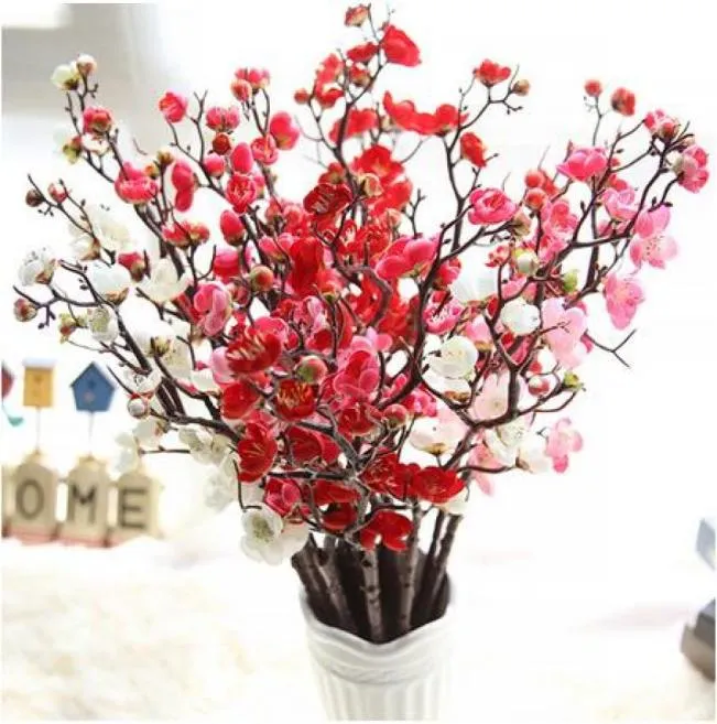 Fleur artificielle Cherry printemps Plum Peach Blossom Branche 60cm Fleur de fleur de fleur Fleur pour le mariage Décors GB5377981712