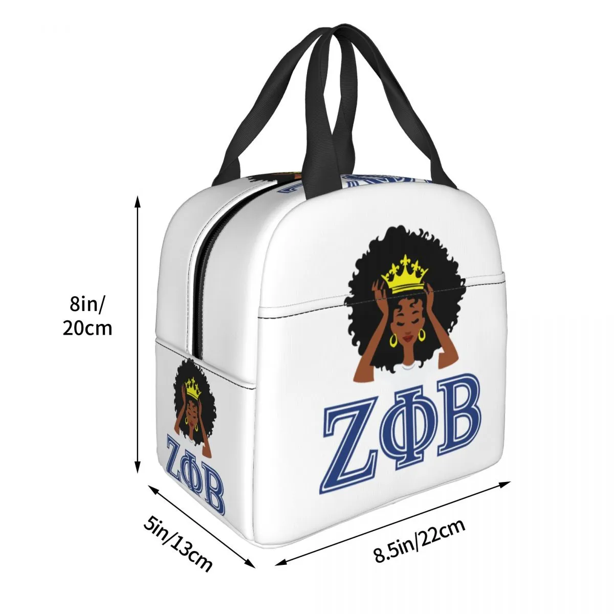 Zeta Phi Beta Lunch Bag voor vrouwen Herichte koeler Thermisch geïsoleerde Bento Box Kinderschool Kinderen Voedsel Picnic Opslag Tas