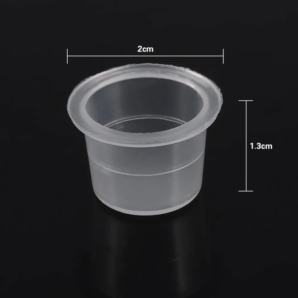 200pcs/Set Tattoo Ink Cup Cap Holder Pot M/L Plastic Holder Microblading Makeup Pigment Container Disposable Supplies Accessory