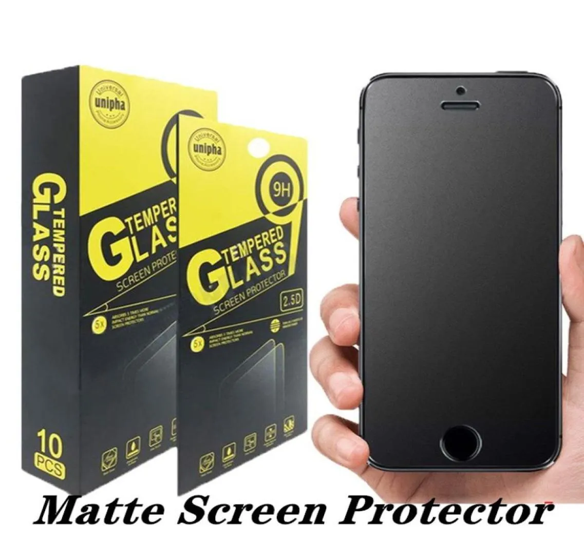 Matt tempererat glasskärmskydd 9h Anti Fingeravtryck Proof Antishatter Film för iPhone 11 Pro X XR XS Max 8 7 6S Plus1926440