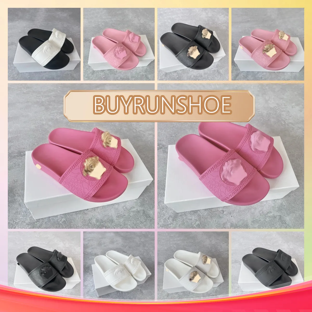 Designer Fashion Women Sandals Leather Slippers Decoration Hot Style classic Summer PINK WHITE black 2024