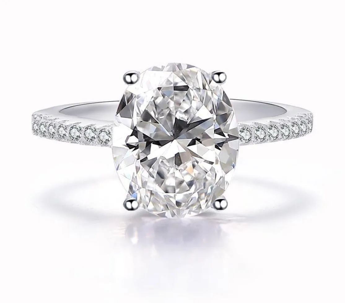 Intero classico 925 anello sterling in argento set ovale taglio 3ct diamante cz anelli della merda nuziale per donne Bijoux7463245
