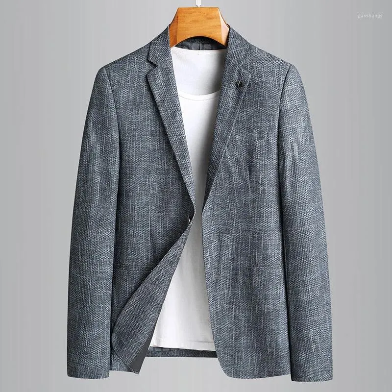 Men's Suits Man Spring Summer Male Blazer Luxury Breathable Mesh Casual Grey Men Fashion Slim Fit Plus Size 4XL