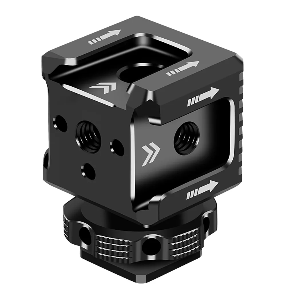 Adaptador De Zapata Doble Para Cámara, Con Rosca De 1/4" Para Flash, Micrófono Y Luces LED