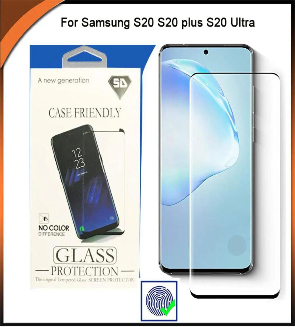 3D zakrzywiony krawędź szklana szklana ochrona ekranu dla Samsung Note 20 Ultra S20S20 PLUSS20 ULTRAS10PLUSS10 Lites10 5GNOTE103005018