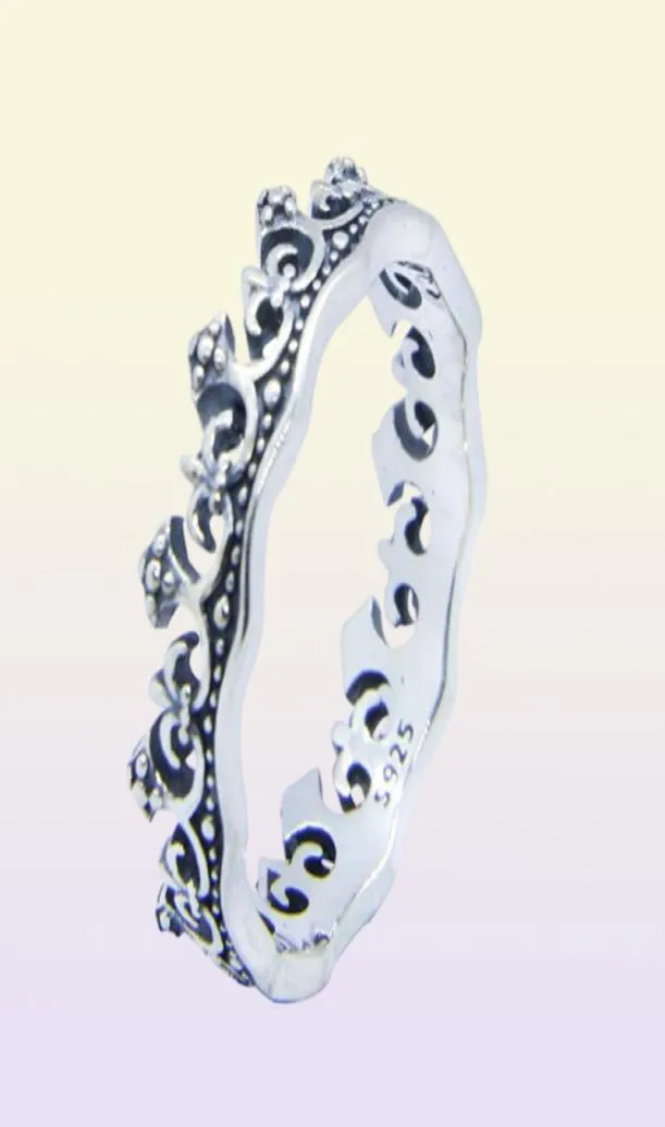 Taglia 610 Lady Girls 925 Gioielli ad anello in argento sterling Nuovo corona di ciclo in stile punk S925 2920154