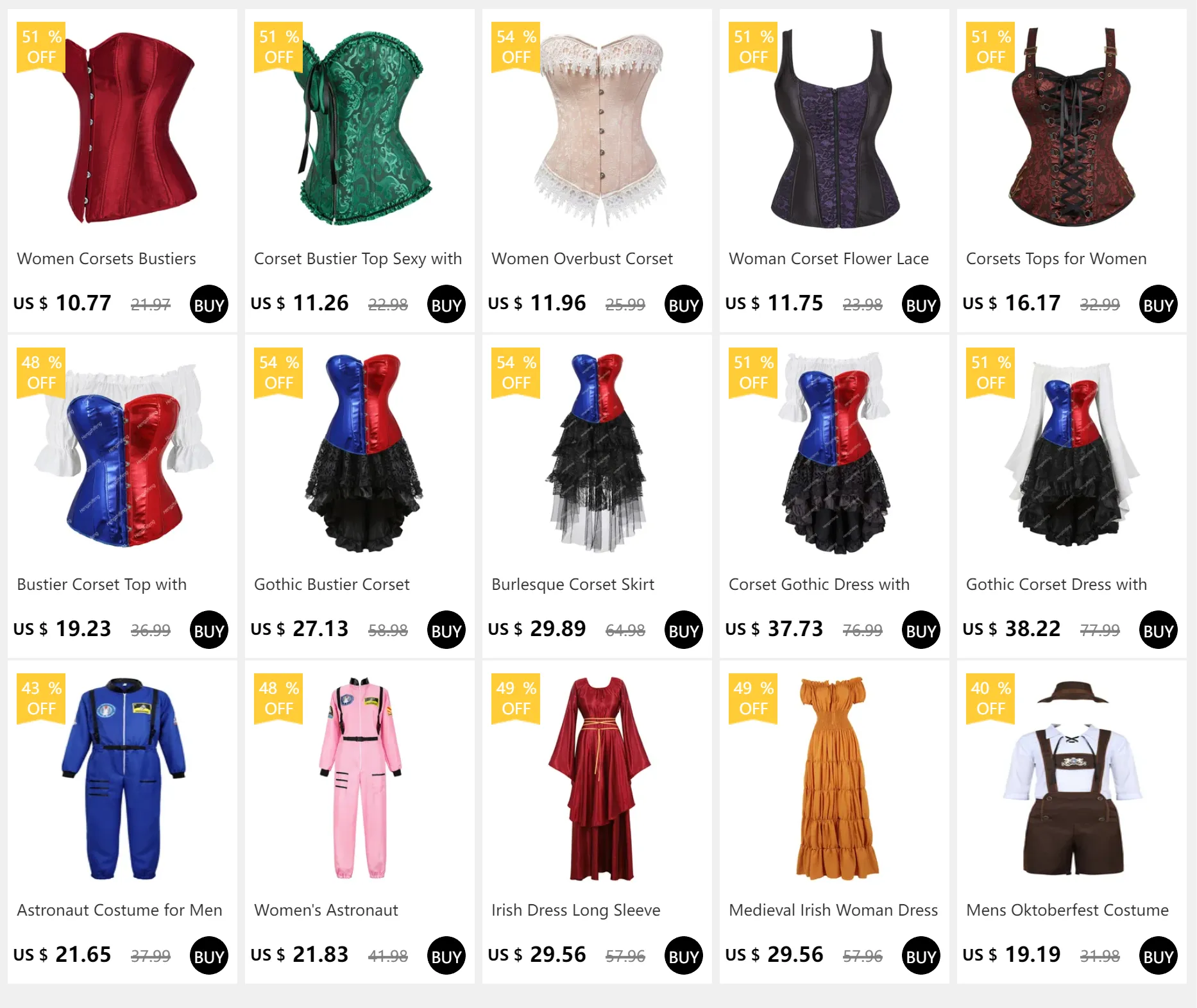 DHgate.com:Gothic Burlesque Corset Top Halloween Costume