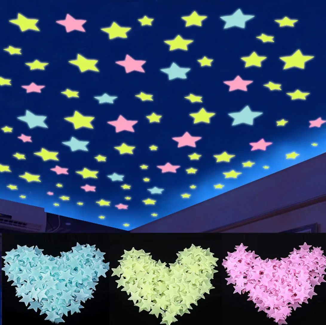 100 pezzi di stelle luminose da 100 pezzi di stelle luminose brillano nei giocattoli buio per decorazioni per bambini decorazioni per il compleanno di Natale Reghi di compleanno 3603518