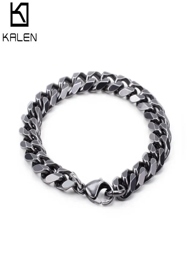 Retro 316 roestvrijstalen geborstelde schakelarmbanden voor mannen Biker Matte handketen Pols Wikkelarmbanden goedkope sieraden8330013