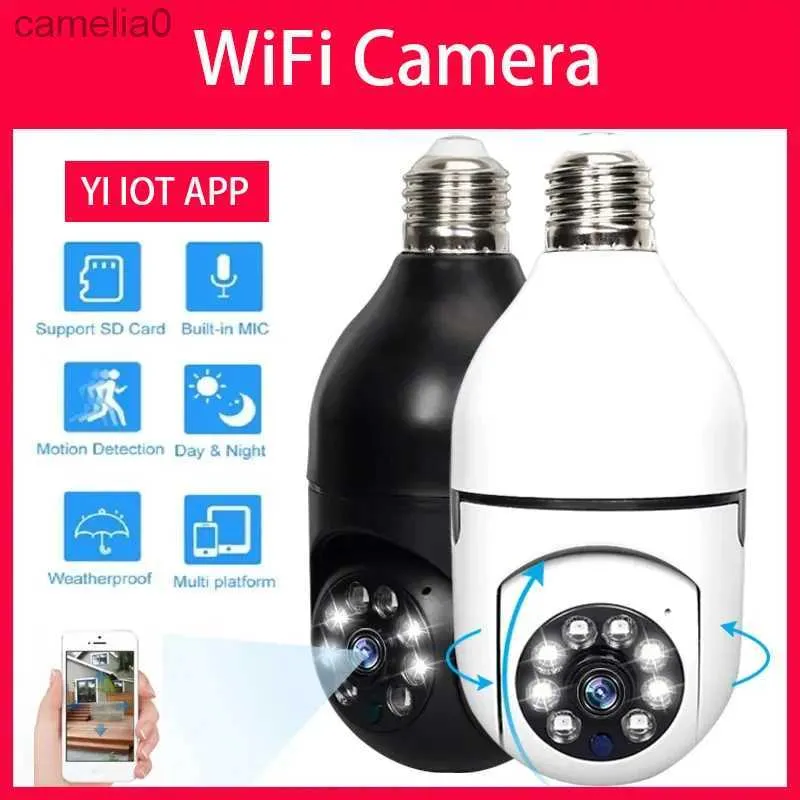 IP -kameror 3MP IP Security Camera Smart Home E27 BULB Wireless WiFi Video Night Vision Full Color Automatisk spårningsövervakning CCTV Monitorc240412