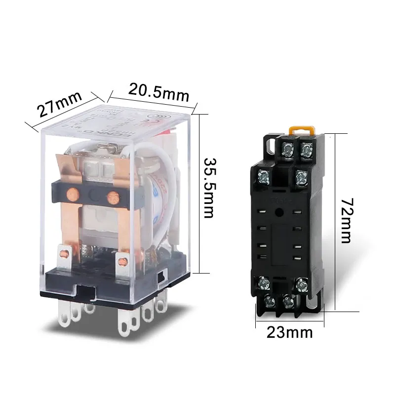 5-Pack HH52P MY2NJ electromatic relay Coils with LED Socket