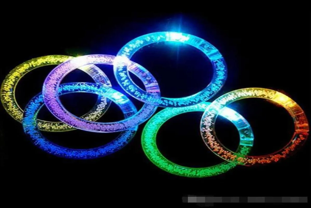 2017 Acrylic Glitter Glow Flash Light Sticks LED Crystal Gradient Color Hand Ring Bracelet Bangle Creativity Dance Party Supplies 9828938