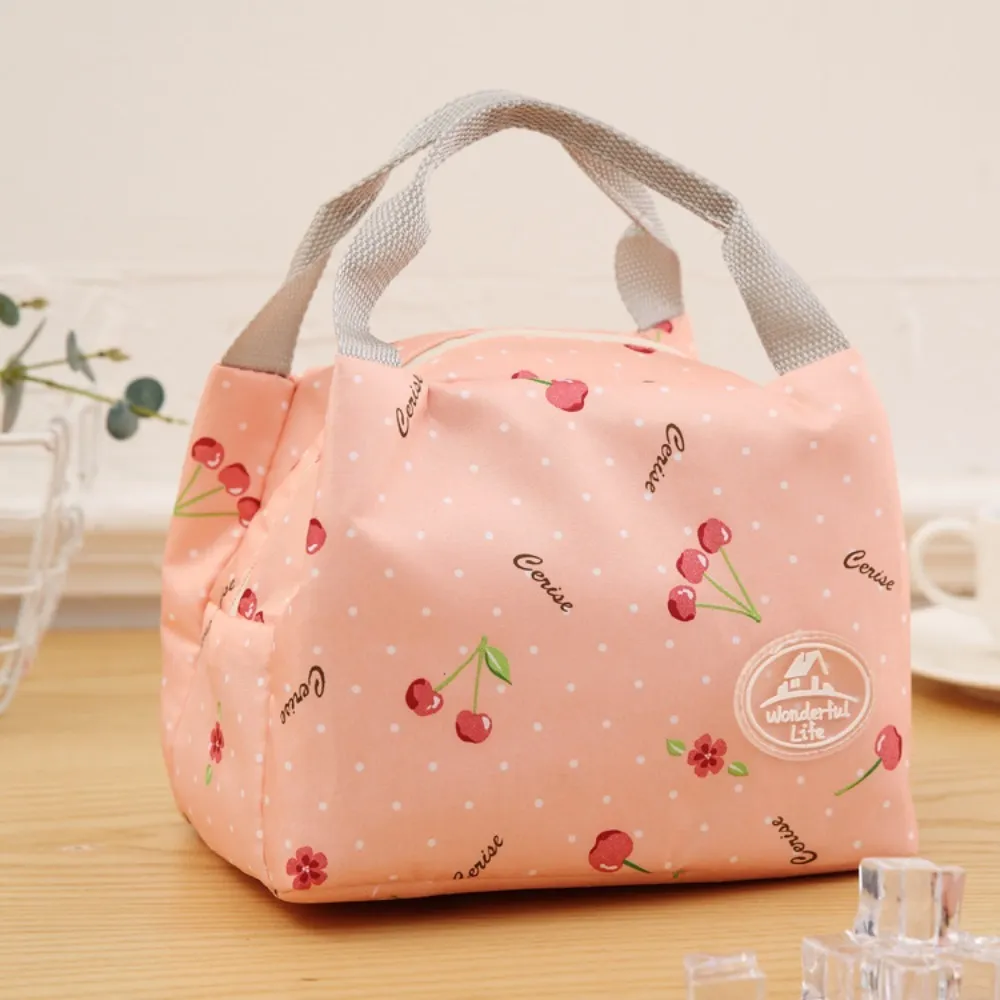 1PC Stripe Lunch Bag Insulated Cold Picnic Carry Case Portable Thermal Lunch Pouch Container Food Storage Bags 22x15.5x17cm