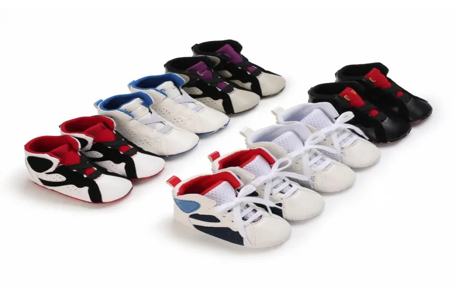 Baby First Walkers Sneakers Pasgeboren lederen basketbal Crib schoenen Infant Sports Kids Fashion Boots Children Slippers Peuter Soft 4088082