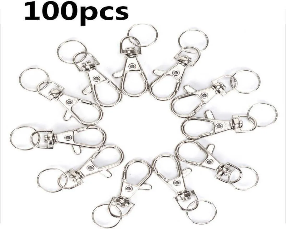 100pcslots Schwenkhummerverschluss Clipsschlüsselhakenschlüsselketten -Taste -Ring -Befunde Verschlüsse für Schlüsselanhänger, die H09154923407 machen