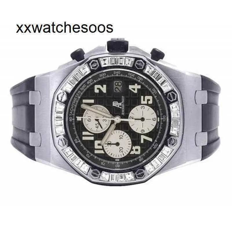 Men Top App Factory AP Automatic Watch Audempigues Royal Oak Offshore Mens 42mm Epische rechthoekige handtas met 5,5 karaat versus diamant