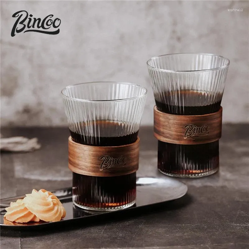 Vers à vin Binco Small Espresso Latte Glass Café Masse 310 ml Gift Transparent Vintage Americano Drinkware Gift