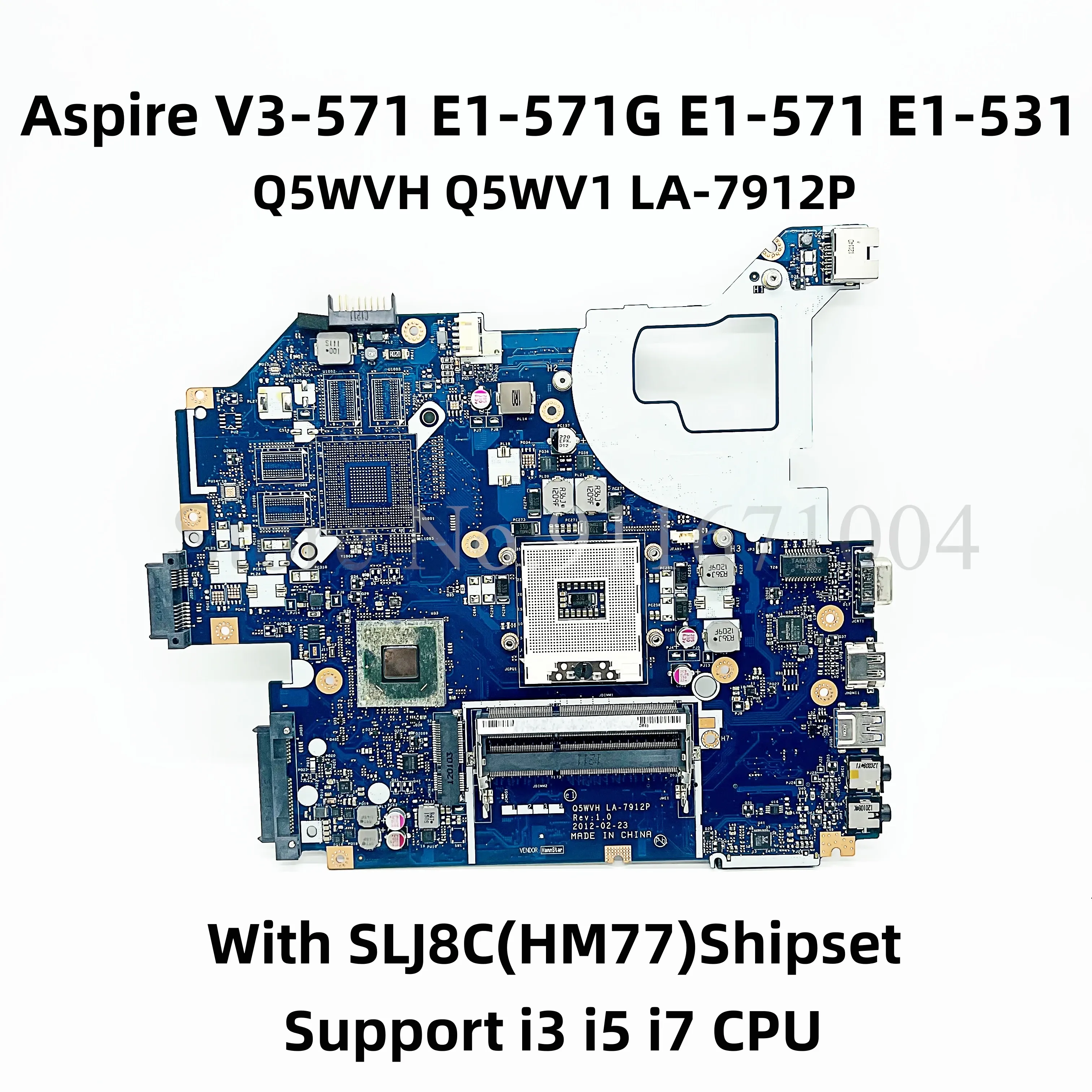 Carte mère pour Acer Aspire V3571 E1571G E1571 E1531 ordinateur portable carte mère Q5WVH Q5WV1 LA7912P MB avec HM70 HM77 Chipset 100% entièrement testé entièrement testé entièrement testé entièrement