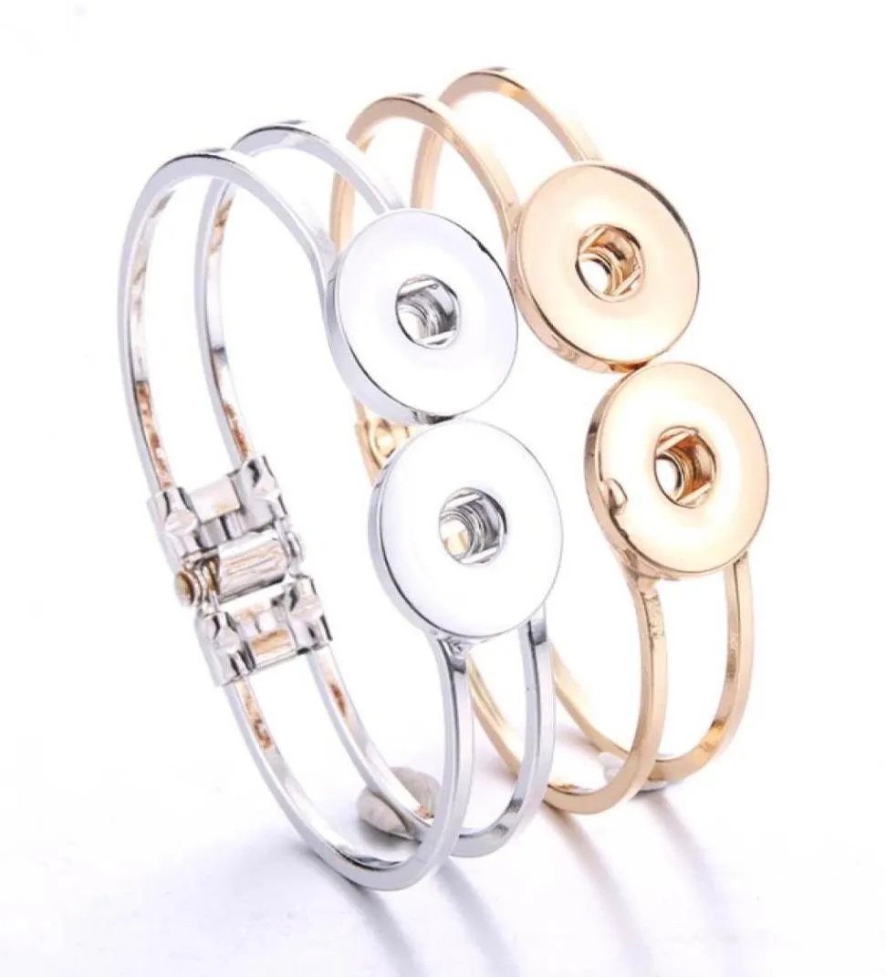 2021 Snap Button Bracelet Fit 18mm Jewelry 2 Charms Silver Gold for Women Men fashion62032297705287