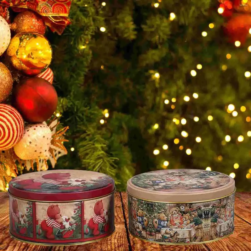Butelki do przechowywania 4 szt. Świąteczne świąteczne cukierki słoiki świąteczne dekoracyjne żelazne skrzynki (mieszane) pudełko na ciasteczka