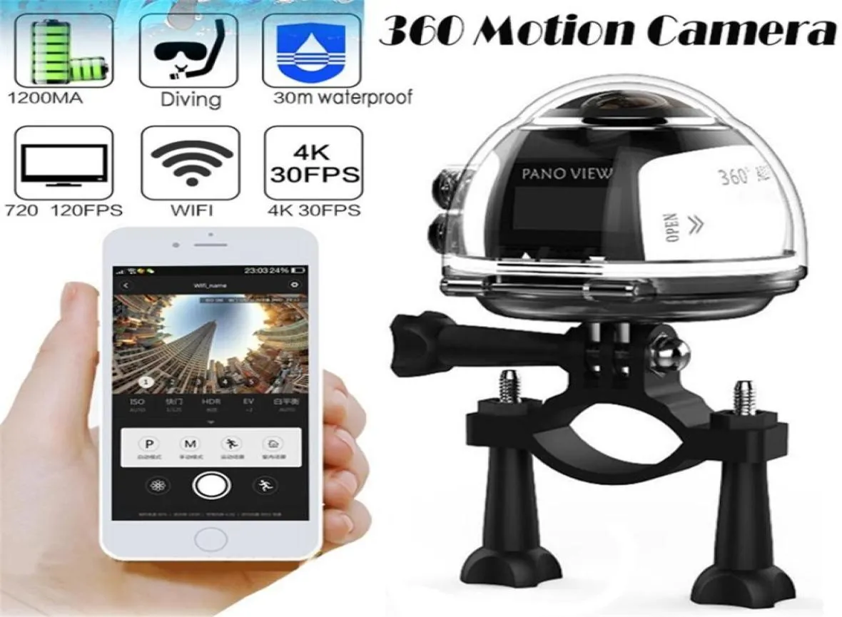 V1 4K WiFi Sport Camera bezprzewodowa 360 stopni panoramiczna kamera 3D VR Action Sports Camera Wi -Fi 16MP HD 30fps Waterproof Mini DV CAMC9795210