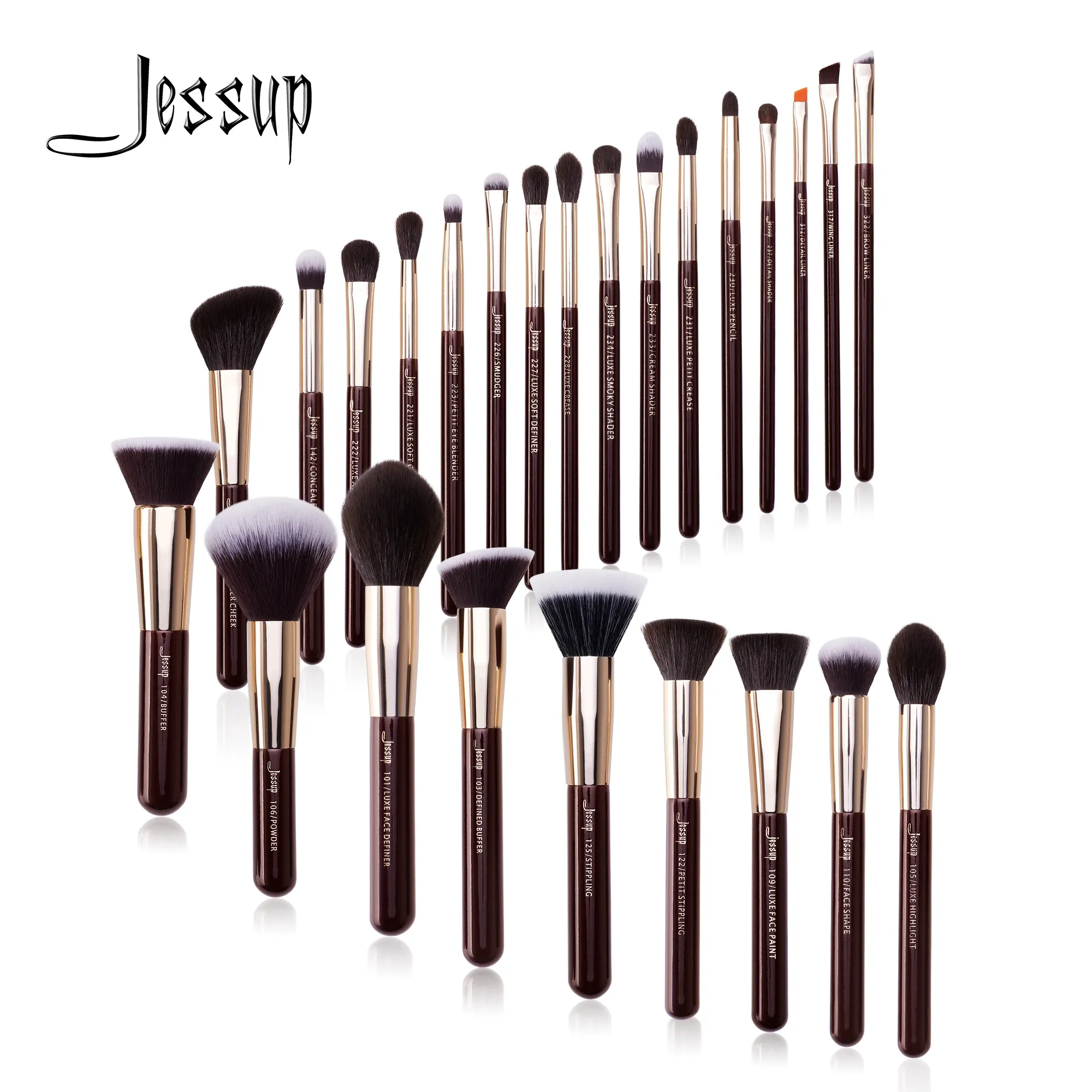 Shadow Jessup Make -up Pinsel Set 25 pcs Make -up Pinsel Fundament Fundament Lidschatten Make -up Pulver Pulver Highlighter Kontur T280