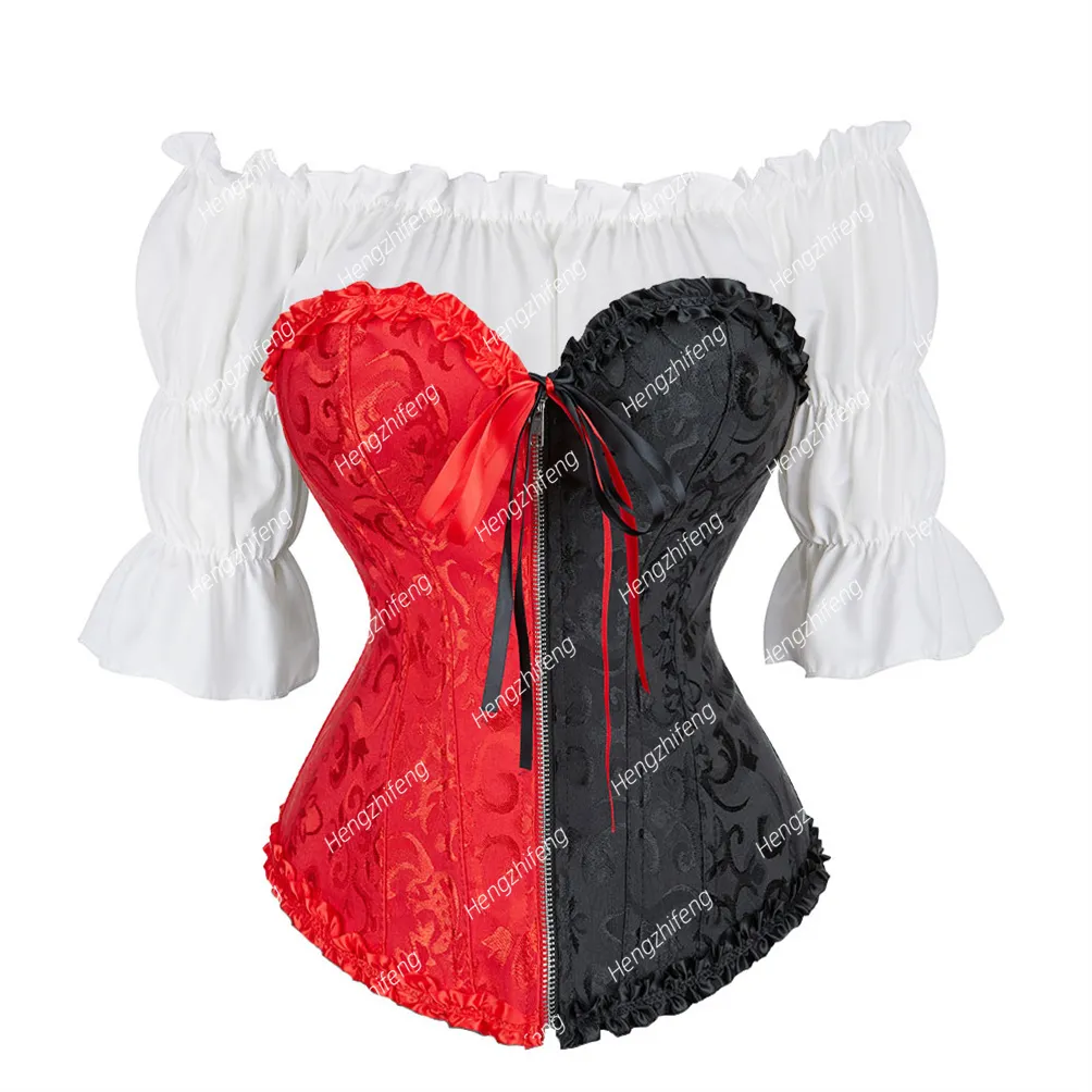 Corset Top Femme Push-up En Satin Dentelle - Pour Halloween, Fêtes, Cosplay - Ajustable Lacets Dos - Style Médiéval / Gothique