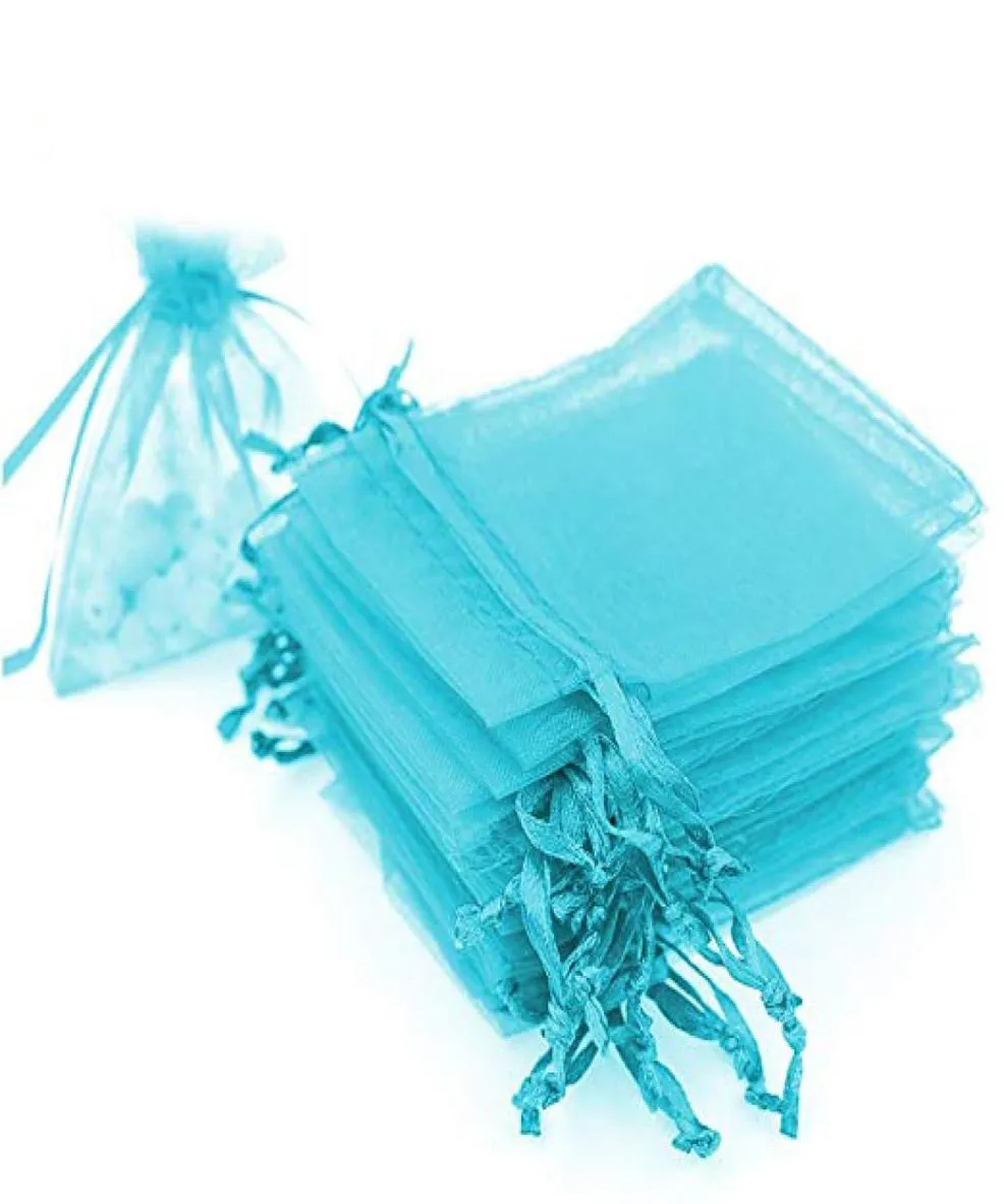2019 7x9cm 100 st Organza Gift Candy Sheer Väskor Mesh smycken Puches Drawstring Bulk For Wedding Party Favors Christmas 3quotx45936493