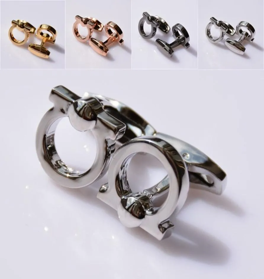 2019 New Arrival 4 Colors Mens Wedding Shirt Cufflink Jewelry Fashion Copper Metal Cuff Links Gift8401269