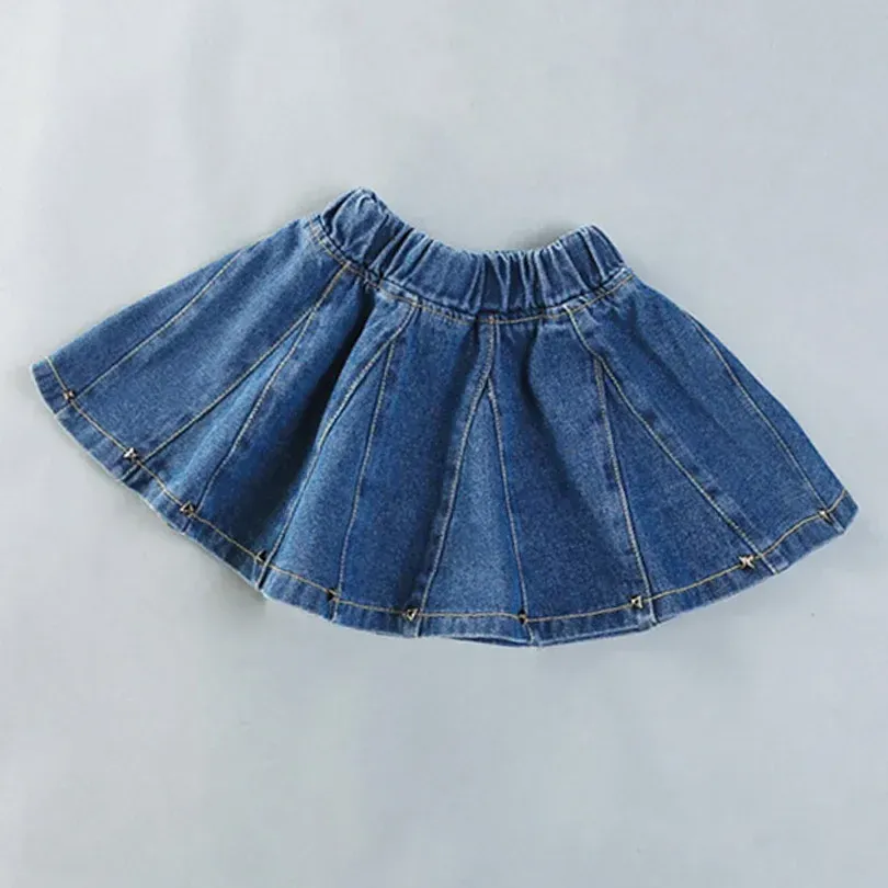 2023 Girls Skirts Baby Girls Denim Skirt Toddler Children Jean