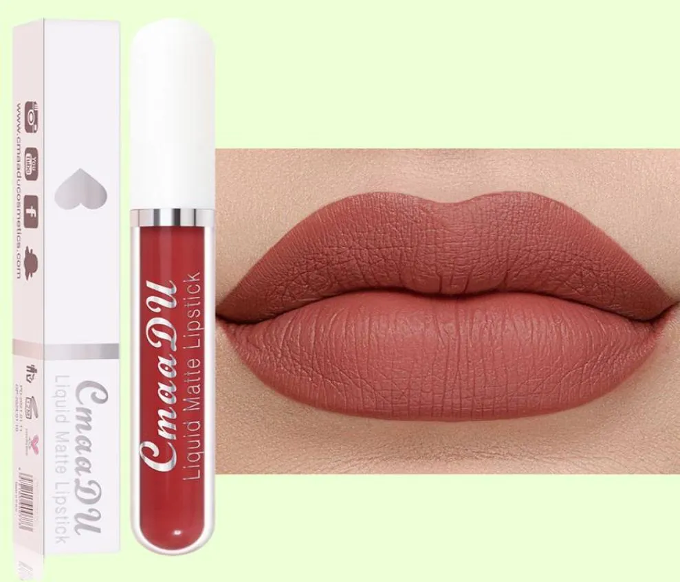 CMAADU Velvet Matte Lipgloss 18 kleuren naakt vloeibare lippenstift Langdurige waterdichte rode lipgloss make -up cosmetica 6pcs6684493
