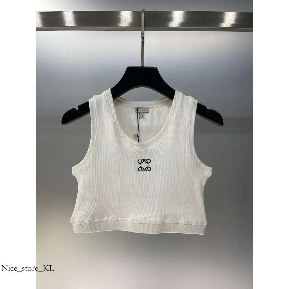 Loewew Tank Femmes Knits Top Top Fashion Designer Tanks Broiderie Sans manches Sans manches en tricot en tricot en tricot,