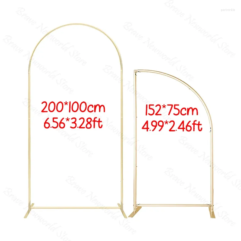 Party Decoration 2pcs Metal Arch Backdrop Stand Frame For Wedding Birthday Half Duo Flower Display Framework