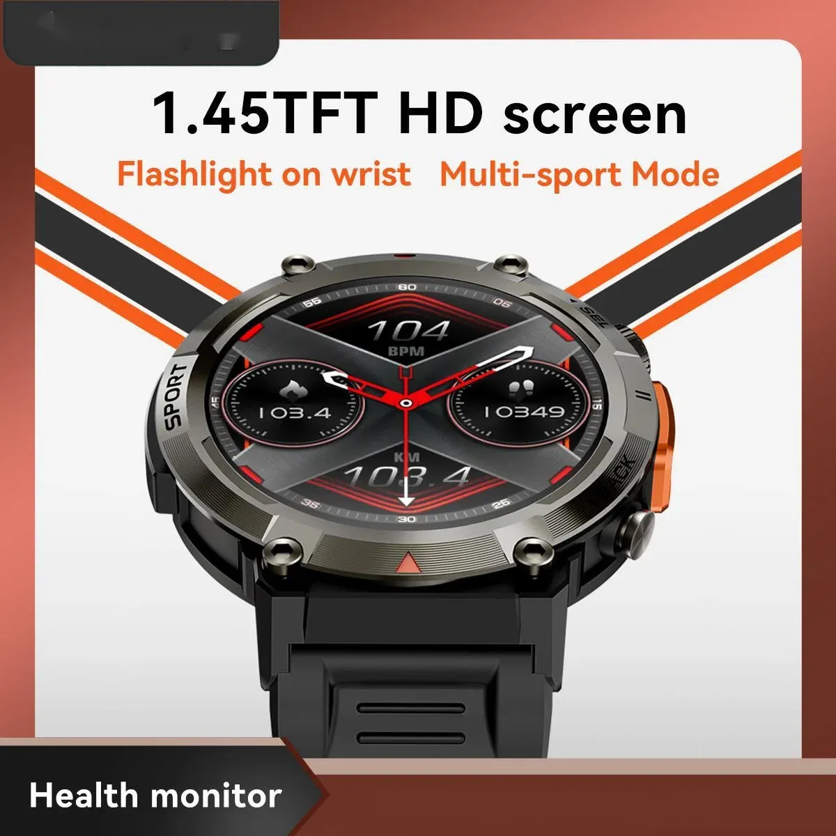 Uhren 2023 Neue Smart Watch S100 SmartWatch Men Health Monitor Tragbare Taschenlampe Waterfeste Sportmodi Bluetooth Call 1,43 Zoll Heiß