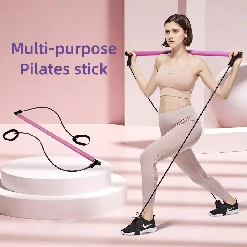 Kit de bar Pilates avec bande de résistance Full Body Cariement à la maison Gym Yoga et pour les femmes Men 240410